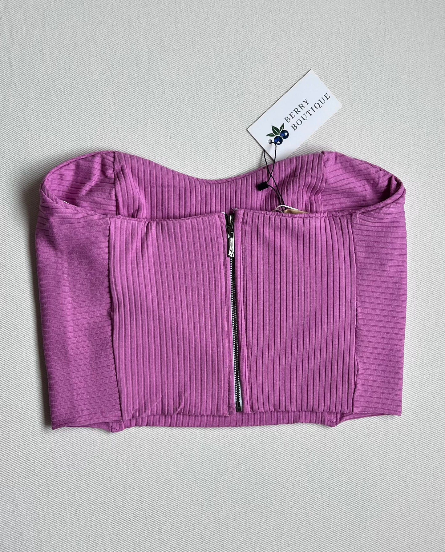 TOP SEM ALÇA DE MALHA