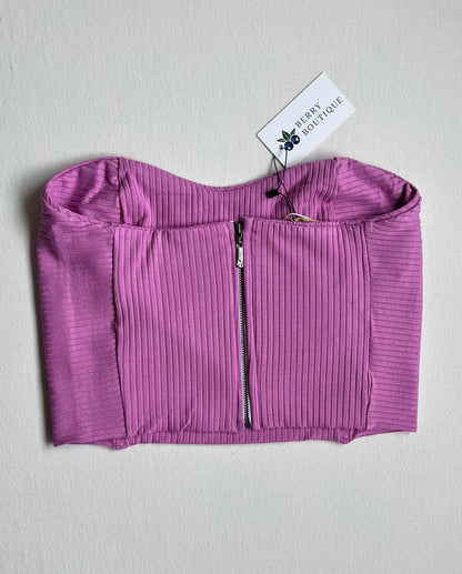 TOP SEM ALÇA DE MALHA