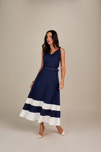 SAIA COM CINTO E DETALHE BICOLOR