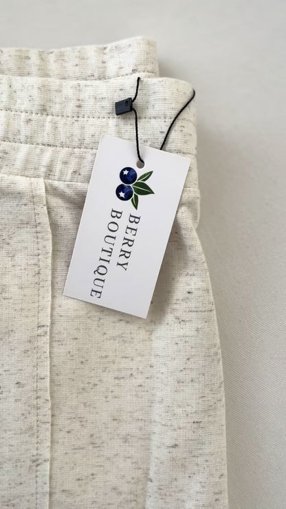 CALÇA EM MALHA COM LINHO